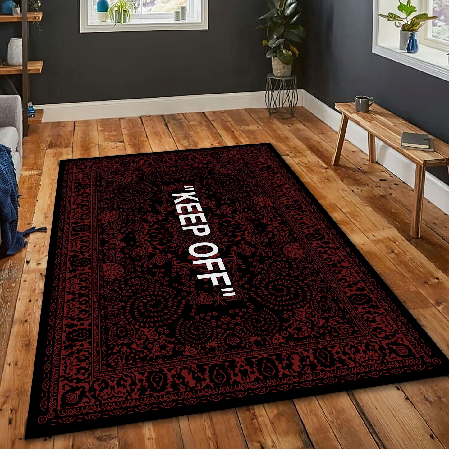 Red Keep Off Rug, Sneaker Room Mat, Popular IKEA Carpet, Hypebeast Decor, Keepoff Rug, Sneaker Mat