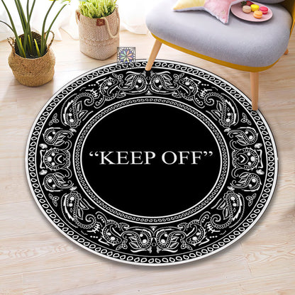 Keep Off Round Rug, Sneaker Room Carpet, Brand Mat, Sneakerhead Decor, Keepoff Carpet