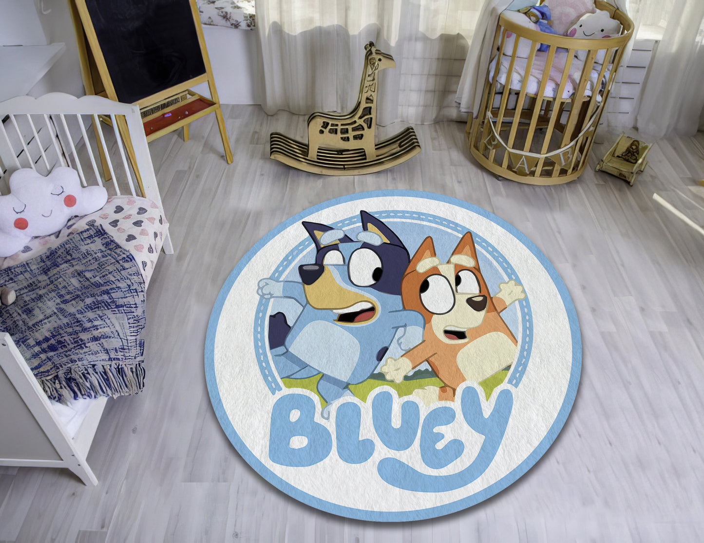 Bluey Rug, Anime Character Carpet, Colorful Cartoon Mat, Nursery Play Mat, Children Room Decor