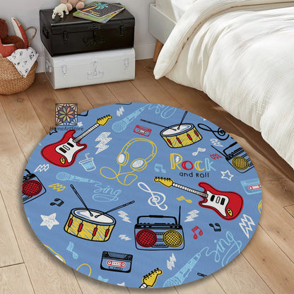 Boys Room Rug, Music Themed Nursery Carpet, Play Room Mat, Baby Shower Decor, Baby Gift