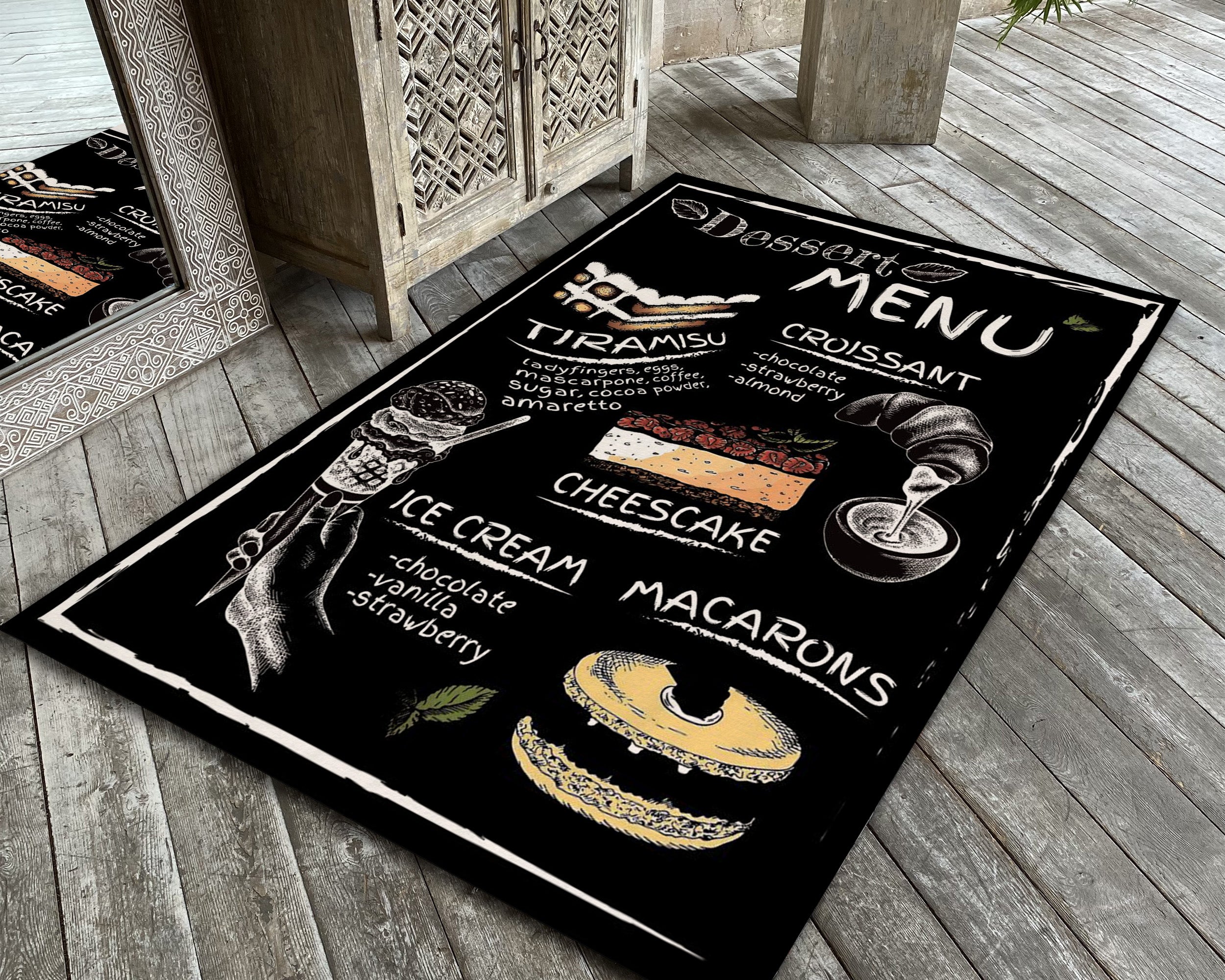 Black Color Kitchen Rug, Non-Slip Floor Area Kitchen Runner Rug, Kitch ...