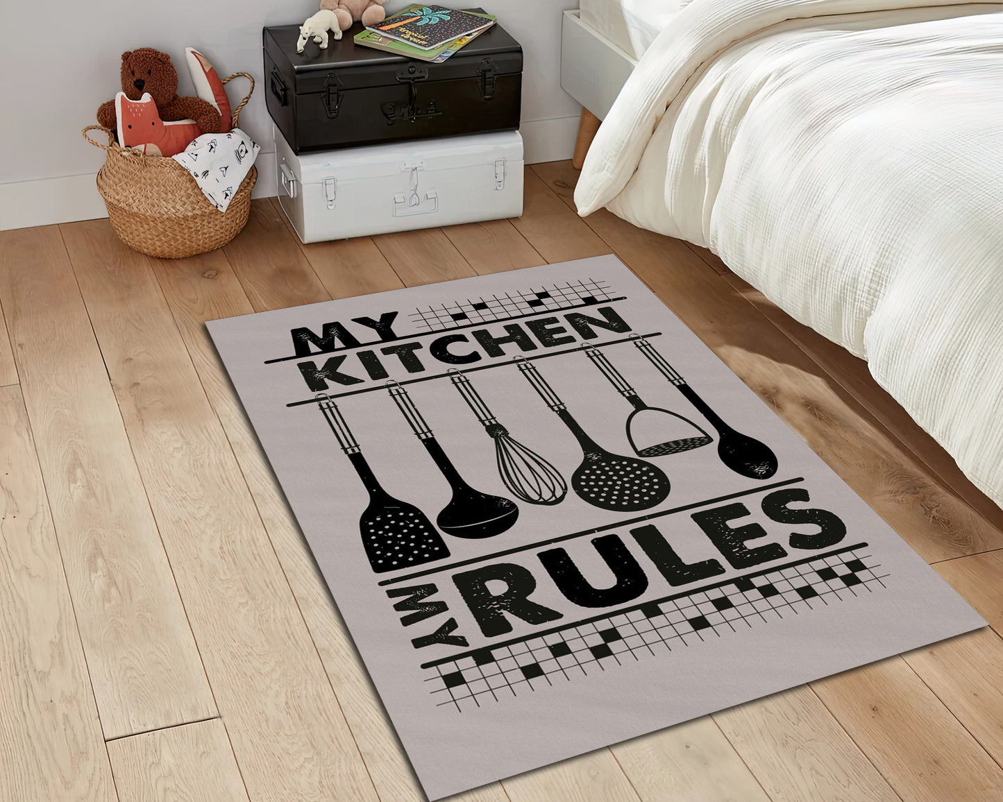 My Kitchen Rug, Kitchen Stuff Carpet, My Rules Text Mat, Home Decor, Kitchen Runner Rug
