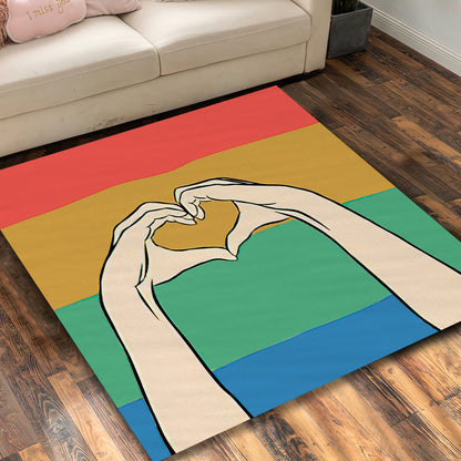 LGBT Pride Rug, Rainbow Carpet, LGBT Lover Decor, Teenage Room Mat, Transgender Gift