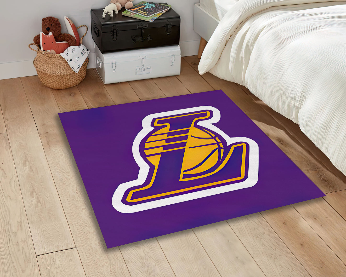 Lakers Rug, Custom Basketball Carpet, NBA Decor, Lakers Symbol Rug, Jordan Rug