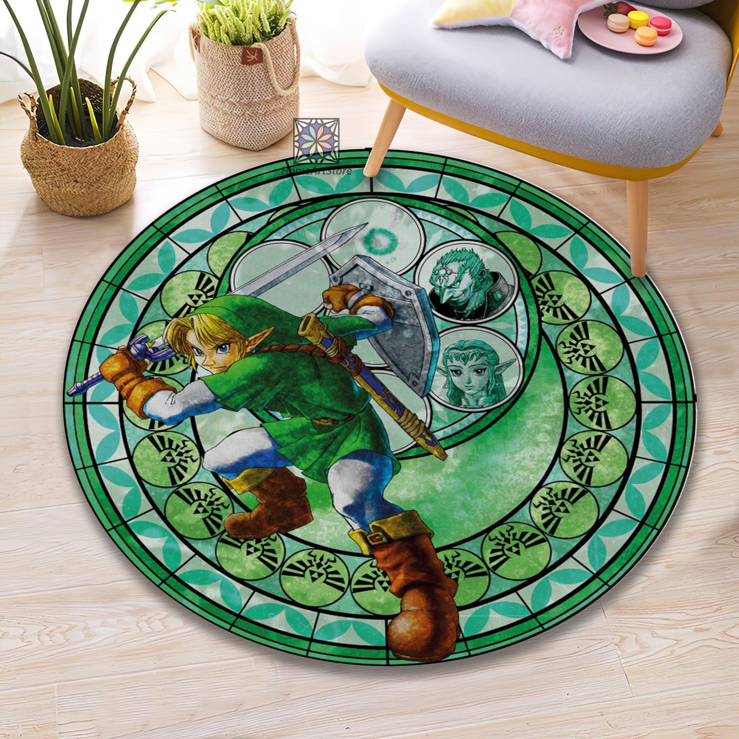 Zelda Character Rug, Legend of Zelda Carpet, Gaming Chair Mat, Zelda Symbol Rug, Game Room Decor, Zelda Gift