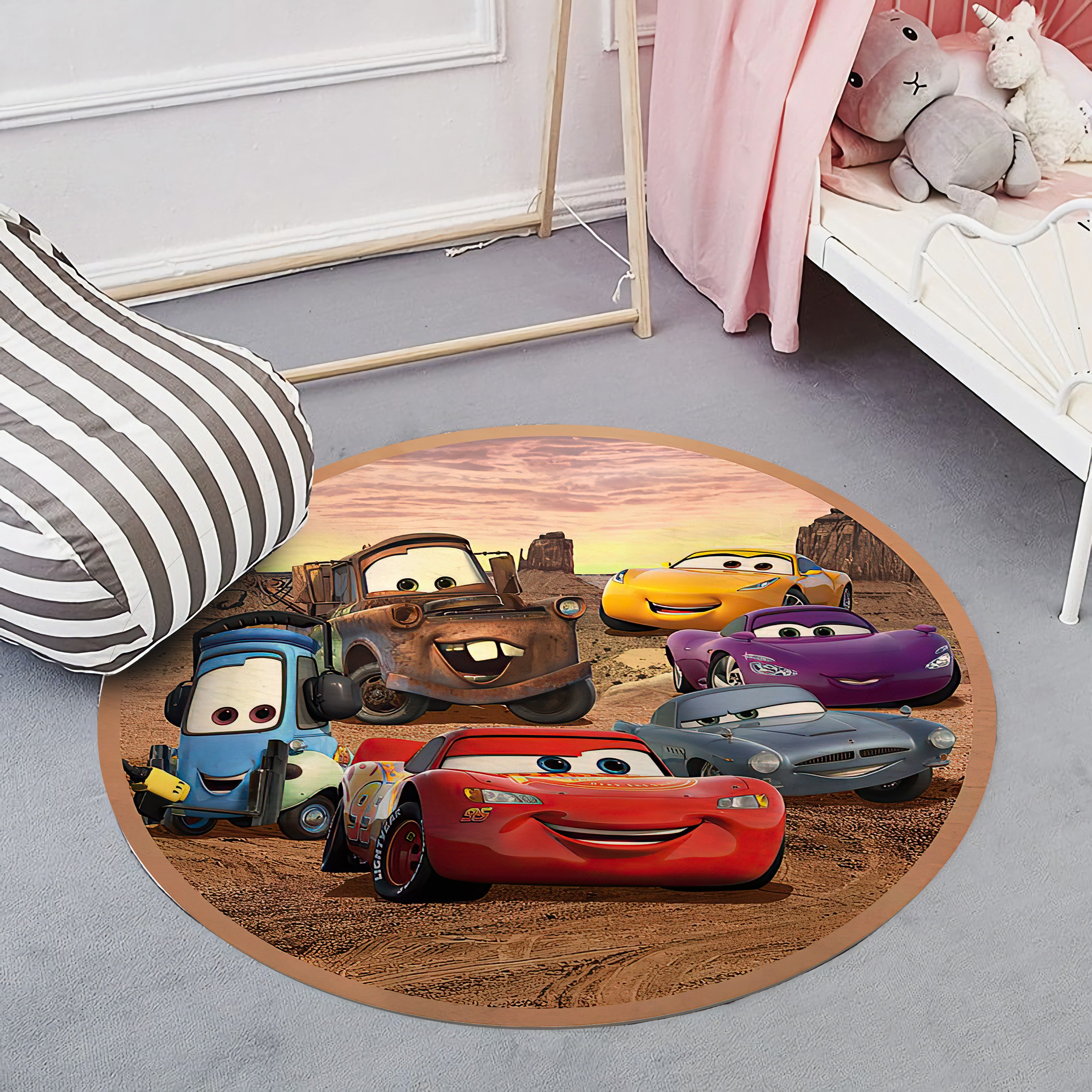 Disney Cars Play Rug Only Lightning McQueen Rug, Pixar Cars Themed Carpet, Nursery Play Mat, Dis ...