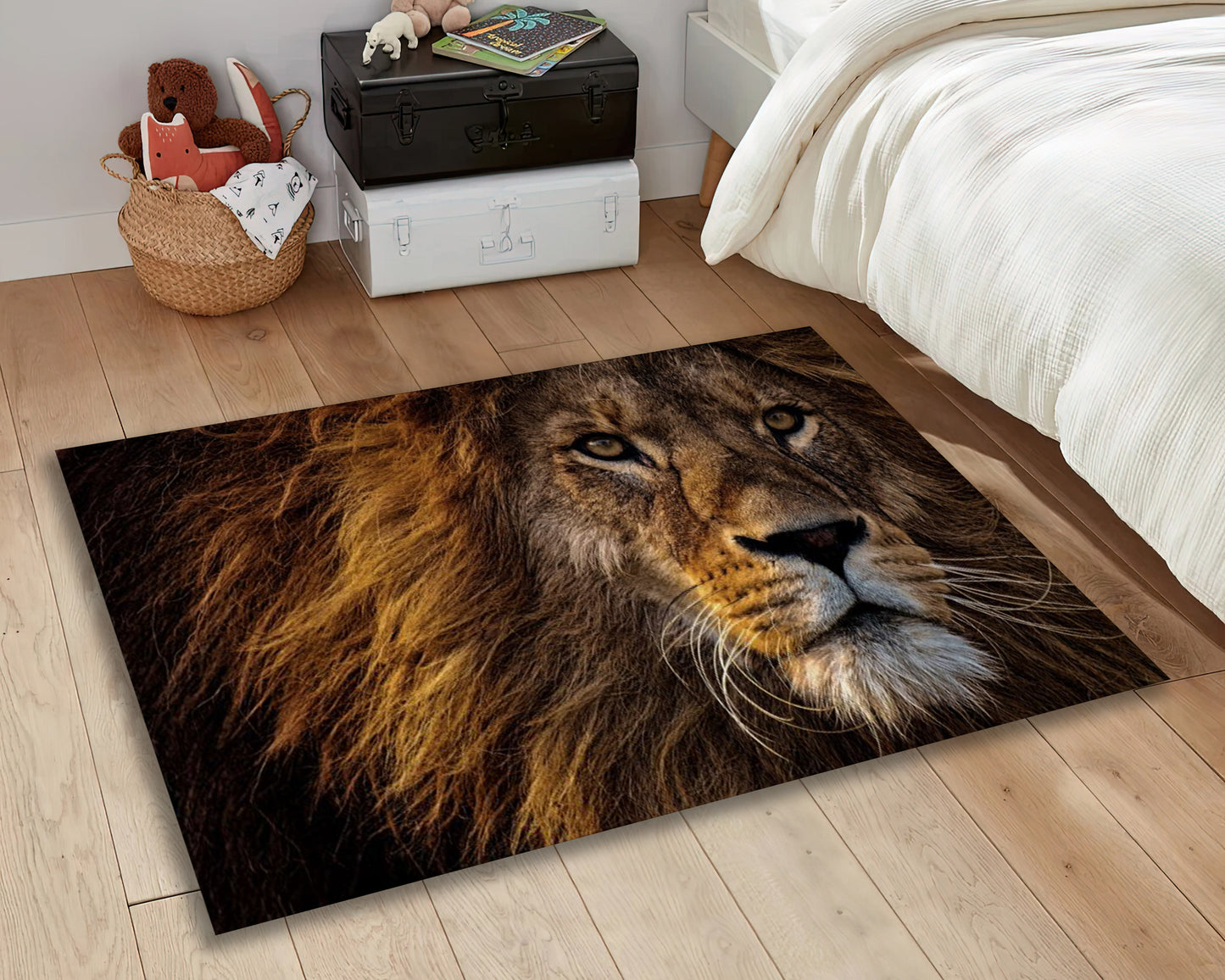 Lion Themed Rug, Luxury Mat, Living Room Carpet, Animal Decor, African Safari Carpet