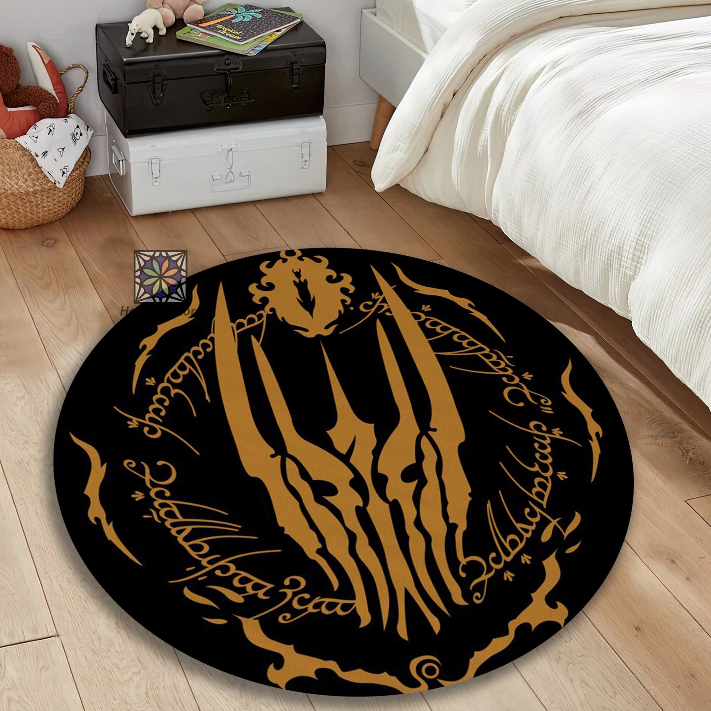 Lord Of the Rings Symbol Rug, Sauron’s Themed Carpet, Horror Movie Room Decor, Fantastic Movie Mat