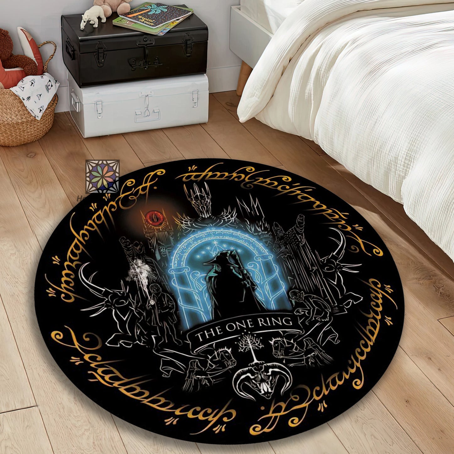 Vintage The Lord of The Rings Rug, The One Rings Carpet, Fantastic Movie Decor, Hobbiton Mat