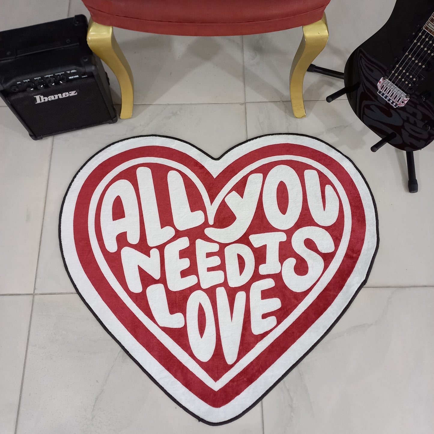All You Need Is Love Rug - Heart-Shaped Mat, the Perfect Gift for Your Loved One