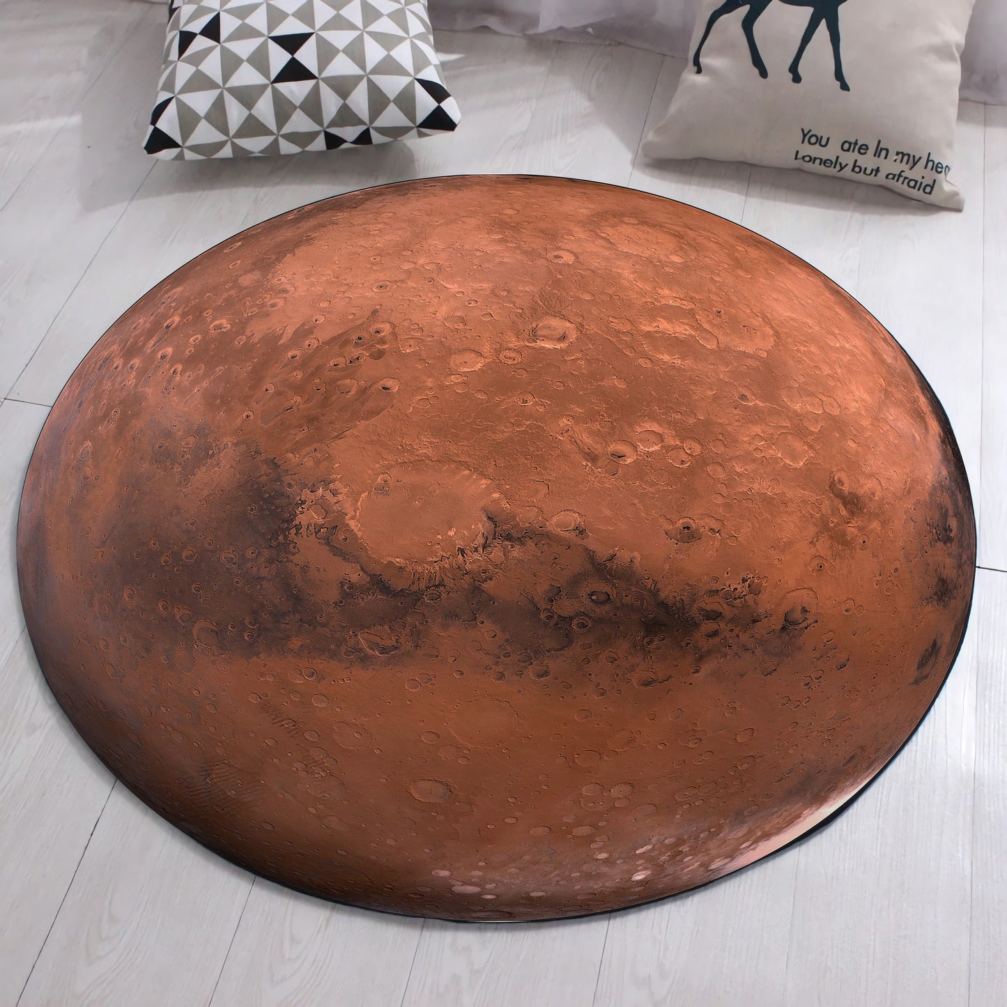 3D Mars Rug, Space Round Mat, Kids Room Carpet, Moon Rug, Space Room Decor, Galaxy Gift
