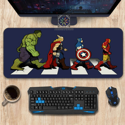 Marvel Comics Mouse Mat, Avengers Characters Desk Mat, Cartoon Mouse Pad, Hulk, Thor, Iron Man, Captain America