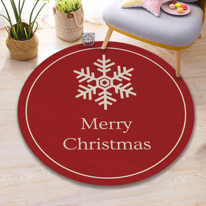 Merry Christmas Rug, Christmas Round Mat, Noel Carpet, Holiday Decor, Party Gift