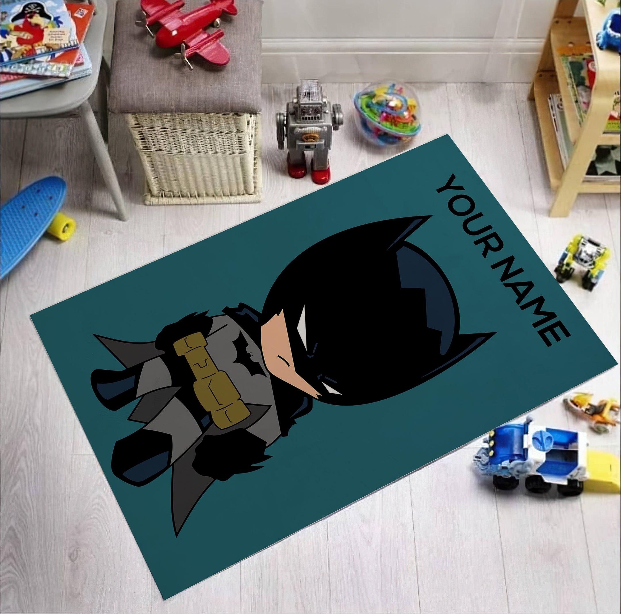 Baby Batman Rug, Custom Kids Carpet, Super Hero Decor, Kids Room Mat ...