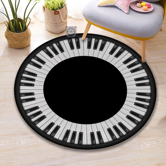 Piano Keyboard Rug, Music Art Carpet, Musical Note Mat, Music Instrument Decor