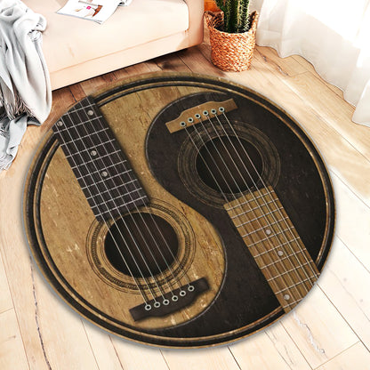 Yin Yang Guitar Rug, Instrument Carpet, Music Room Decor, Yoga Mat