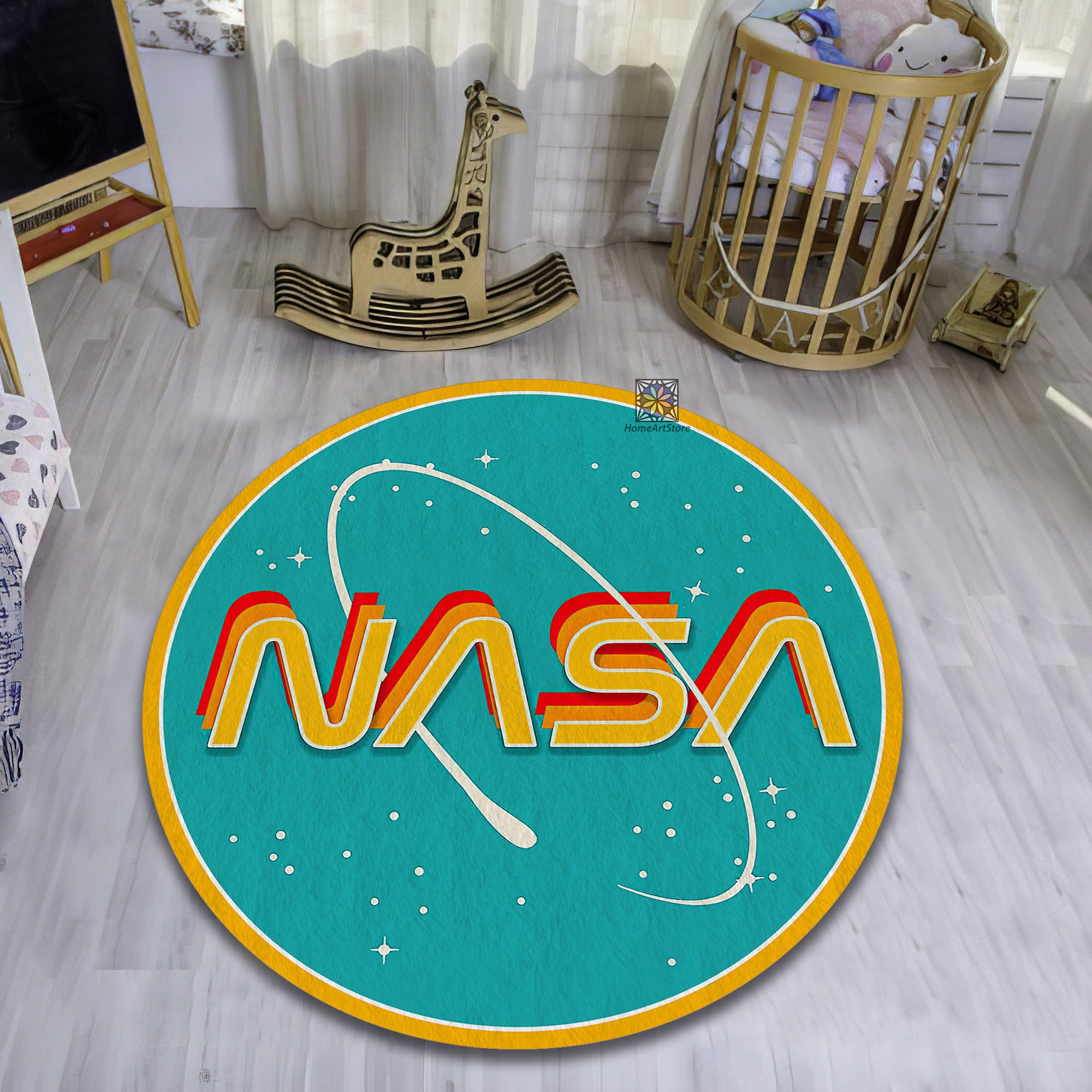 Nasa Text Rug, UFO Carpet, Kids Play Mat, Space Room Rug, Galaxy Decor ...