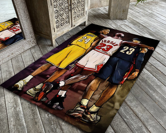 Popular Jordan Rug, Kobe Lebron Themed Carpet, NBA Rug, Sneaker Room mat, Jordan Fan Gift