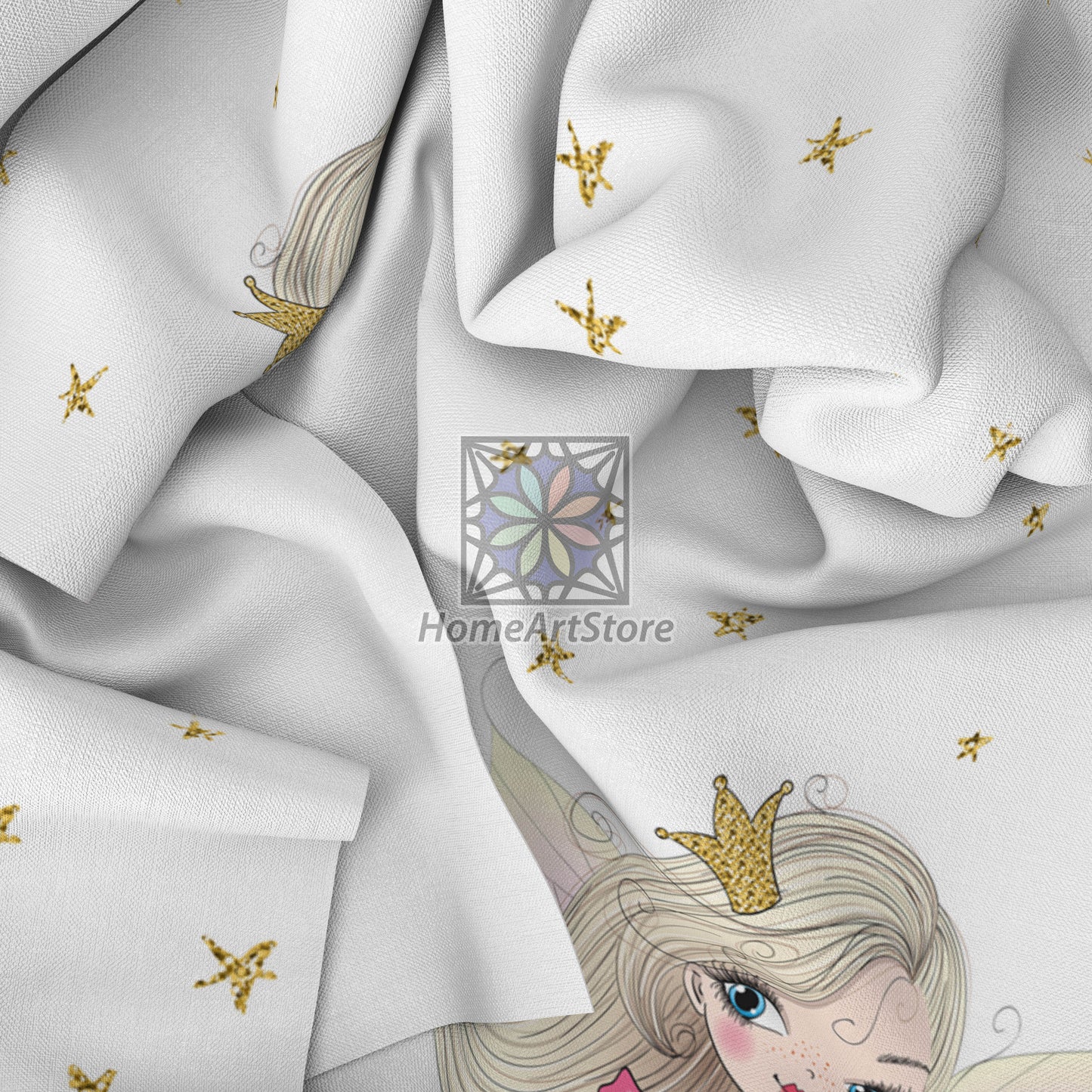 Fairy Princess Themed Curtain, Baby Girl Room Curtain, Star Printed Curtain, Beautiful Girl Curtain, Baby Room Decor