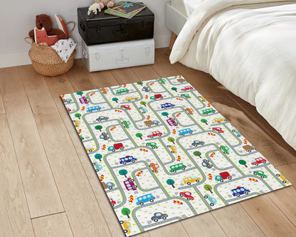 Kids Room Rug, Baby Room Mat, City Road Map Carpet, Nursery Decor, Baby Shower Gift