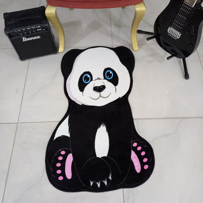Panda Shaped Rug - Cute Animal Decor for Baby Room, Nursery Mat, and More