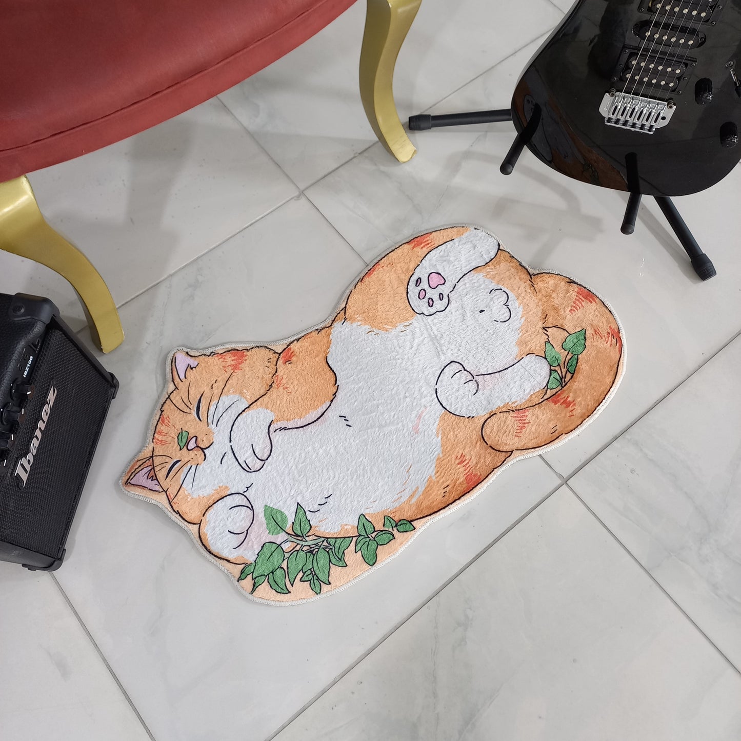 Cute Cat Rug - Adorable Animal Mat for Kids Room Decor and Baby Carpet Pet Mat