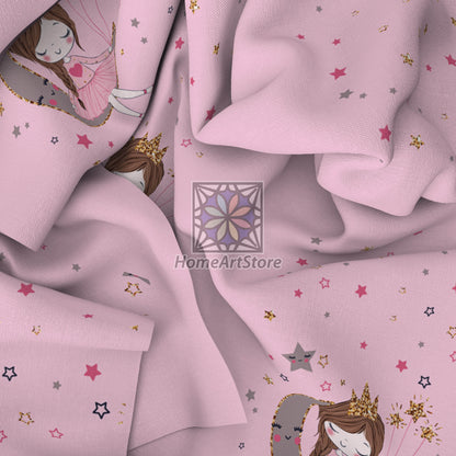 Pink Cute Princess Curtain, Baby Girl Room Curtain, Nursery Decor, Moon Themed Curtain, Baby Shower Gift