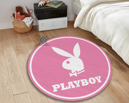 Pink Playboy Rug, Girl Room Carpet, Playboy Symbol Decor, Teenage Mat, Party Gift