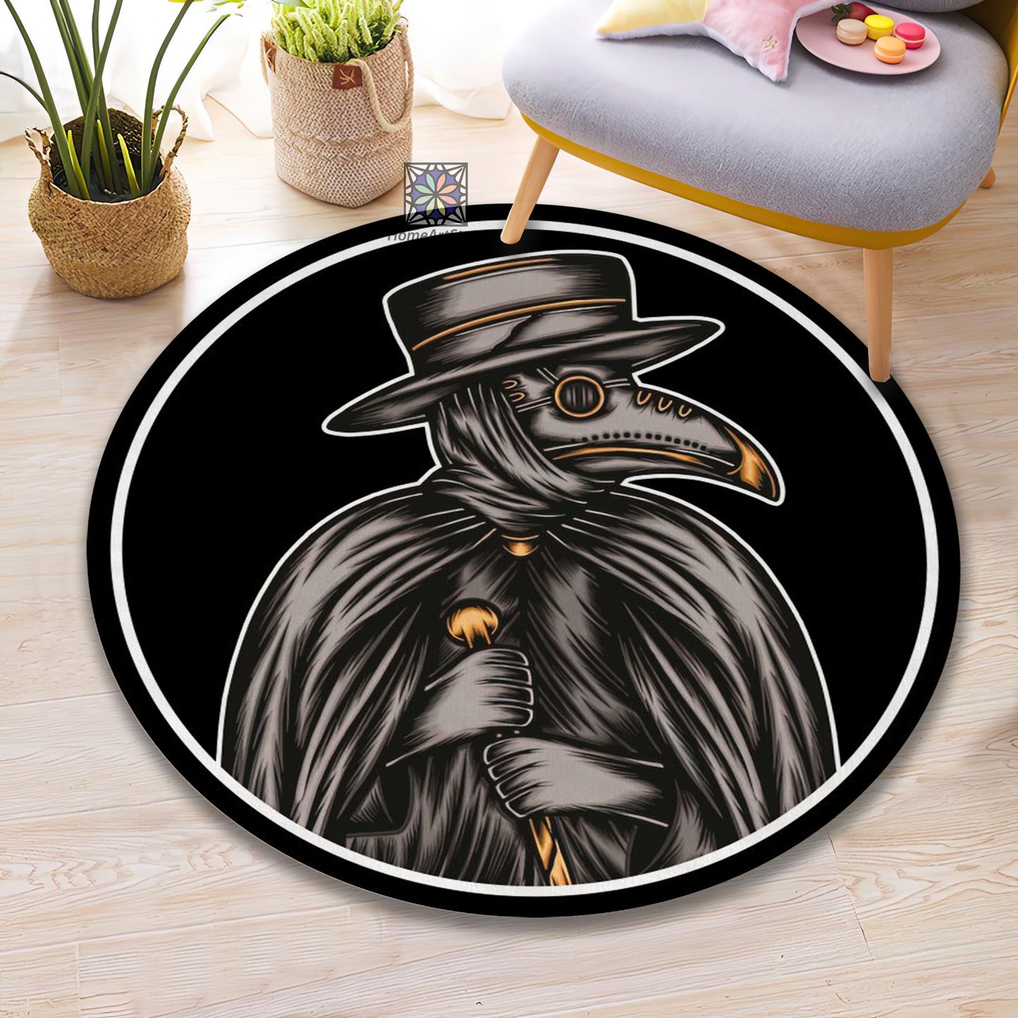 Plague Doctor Rug, Scary Carpet, Horror Decor, Gothic Room Mat, Masked Plague Doctor Themed Rug