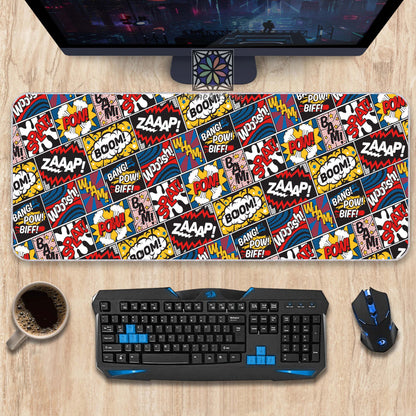 Pop Art Comic Desk Mat, Colorful Graffiti Mouse Pad, Marvel Theme Desk Pad, Cool Gaming Mousepad