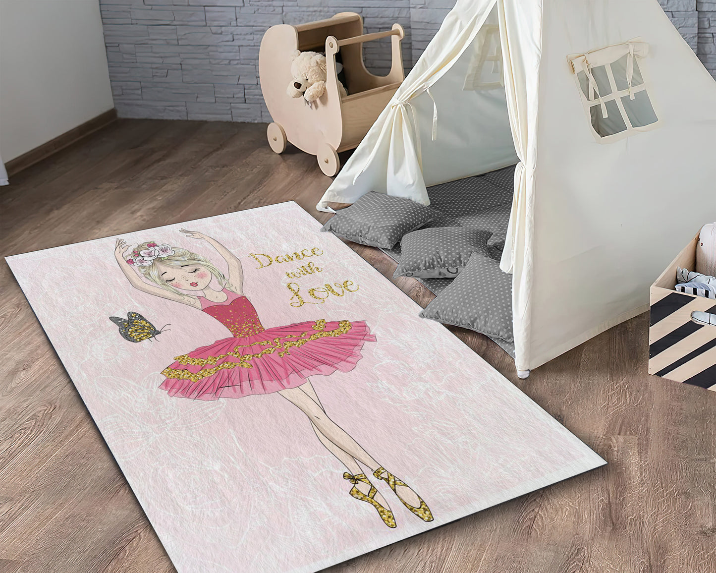 Princess Themed Rug, Girl Room Carpet, Baby Nursery Mat, Kids Room Decor, Baby Gift