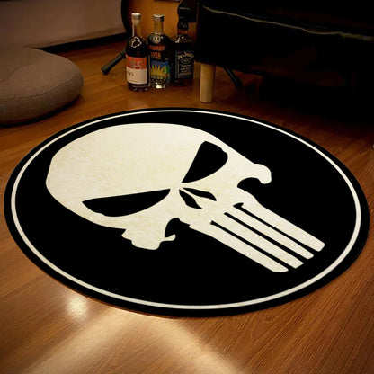 Punisher Rug, Marvel Character Carpet, Avengers Logo Mat, Punisher Symbol Rug, Marvel Gift
