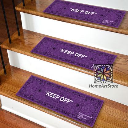 Keepoff Stair Step Rug, Purple Keep Off Stair Rugs, Hypebeast Stair Carpet, Street Fashion, Sneaker Stair Mats