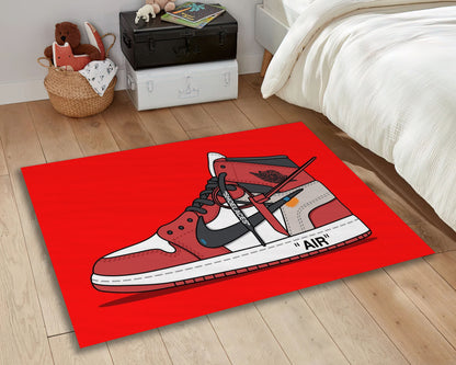 Air Jordan 1 Rug, Sneaker Decor, Jump Man Carpet, Playroom Mat, Basketball Play Rug, Nike Carpet