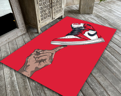 Nike Jordan Rug, Air Jordan 1 Carpet, Sneaker Decor, Sneaker Room Mat, Jump man Rug