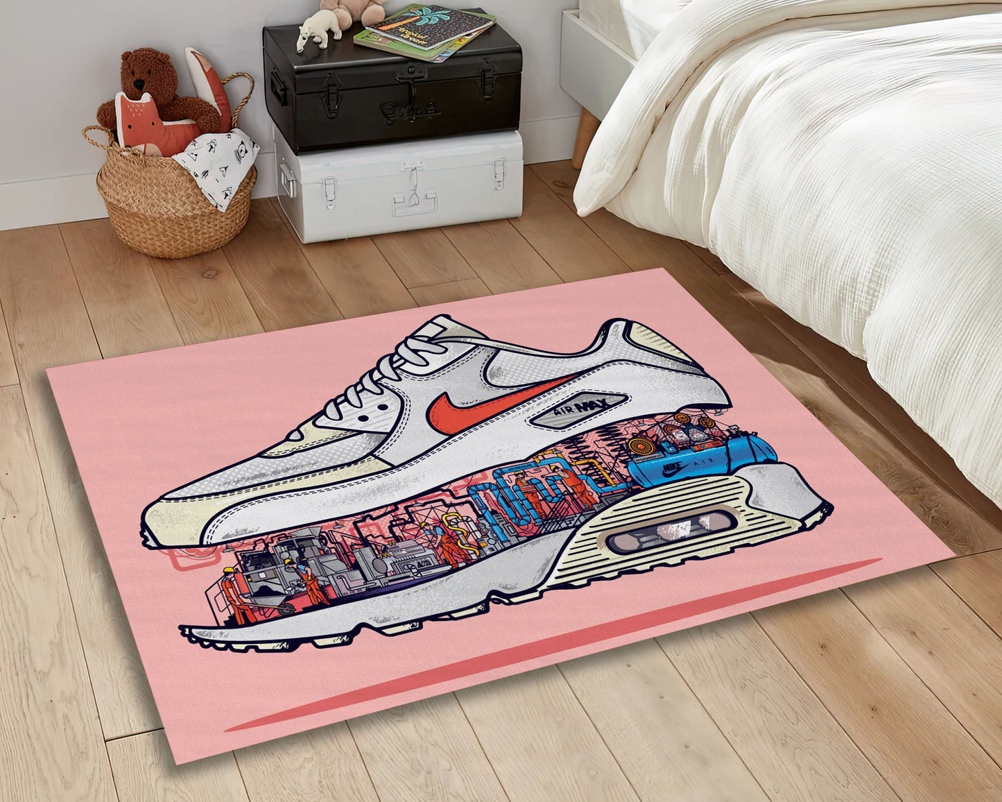 Funny Nike Rug, Air Jordan Carpet, Air Max Rug, Sneaker Room Decor, Nike Mat, Sneaker Lover Gift