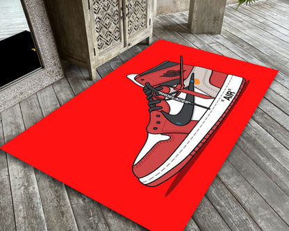 Air Jordan 1 Rug, Sneaker Decor, Jump Man Carpet, Playroom Mat, Basketball Play Rug, Nike Carpet