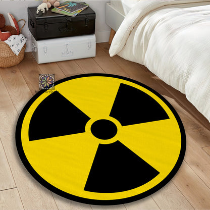Radioactive Logo Rug, Radioactive Sign Emoji Carpet, Home Decor, Office Mat