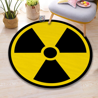 Radioactive Logo Rug, Radioactive Sign Emoji Carpet, Home Decor, Office Mat