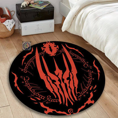 Lord Of the Rings Rug, Eye of Sauron’s Carpet, Movie Room Mat, Lord Motif Decor