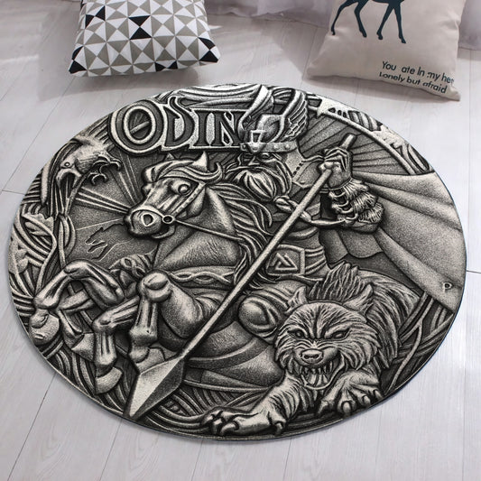 Thor Rug, 3D Super Hero Carpet, Odin Themed Round Mat, Avengers Decor, Marvel Room Rug, Marvel Gifts