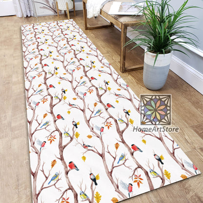 Birds Pattern Kitchen Runner Rug, Corridor Runner Mat, Hallway Runner Rug, Decorative Home Decor