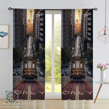 San Francisco Themed Curtain, City View Curtain, Living Room Curtain, 3D Curtain