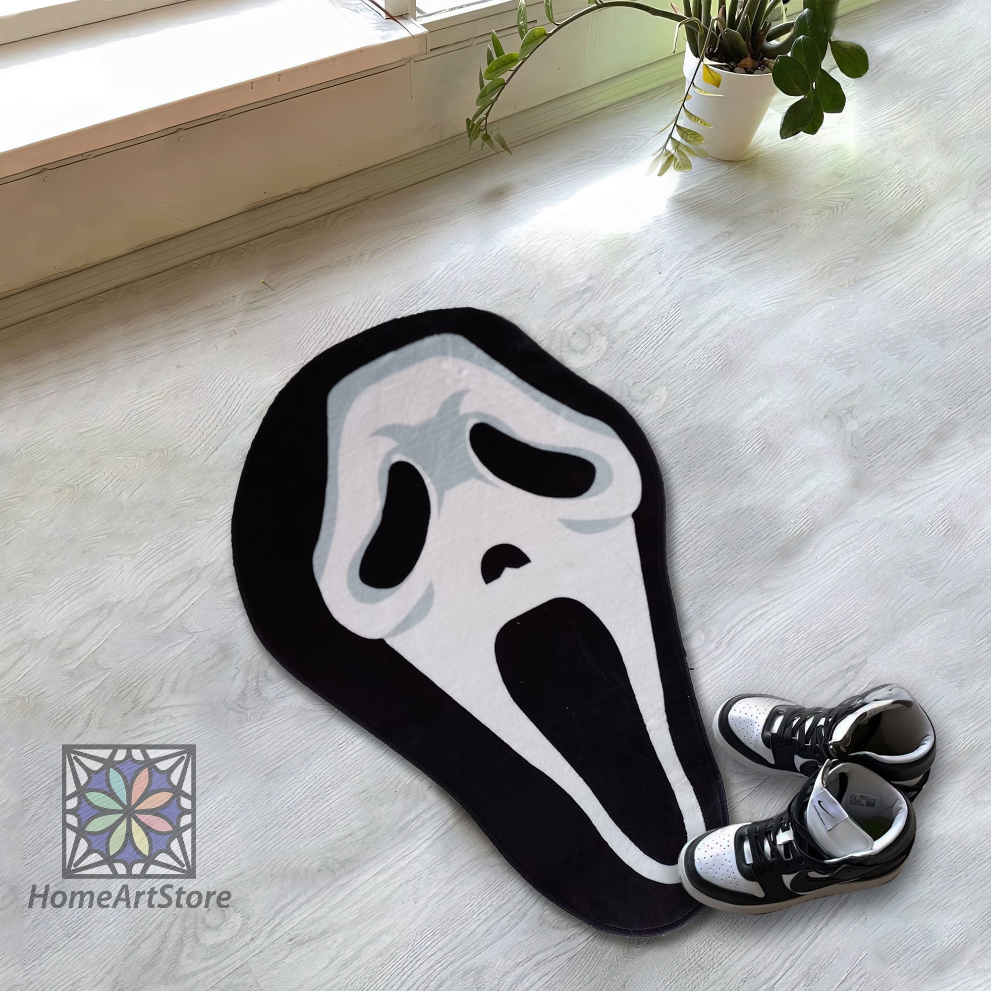 Horror Sticker Rug Scream Face Rug - Elevate Your Space with Horror Carpet for a Scary De ...