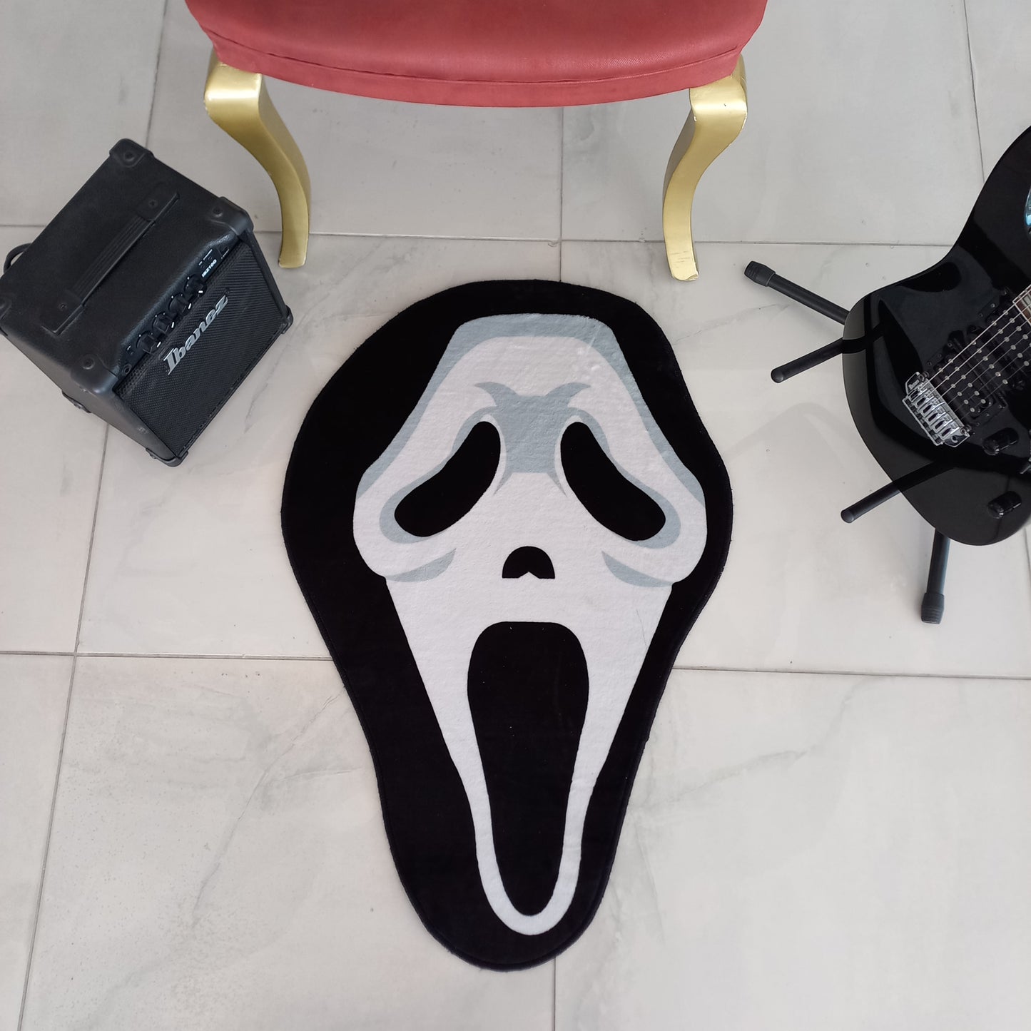 Scream Face Rug - Elevate Your Space with Horror Carpet for a Scary Decor and Fantastic Movie Mat