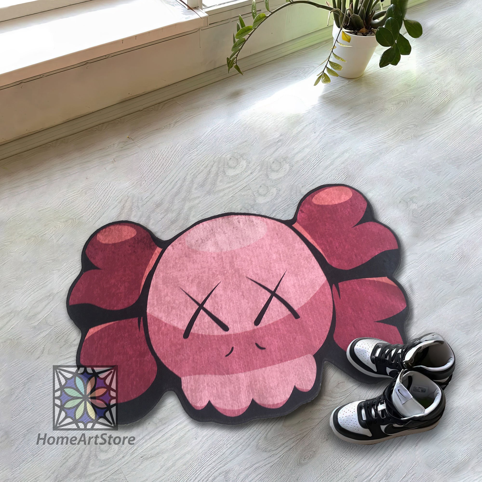 Kaws Rug Pink Pink KAWS Rug, Hypebeast Mat for KAWS Lover, Sneaker Room Decor, Stree ...