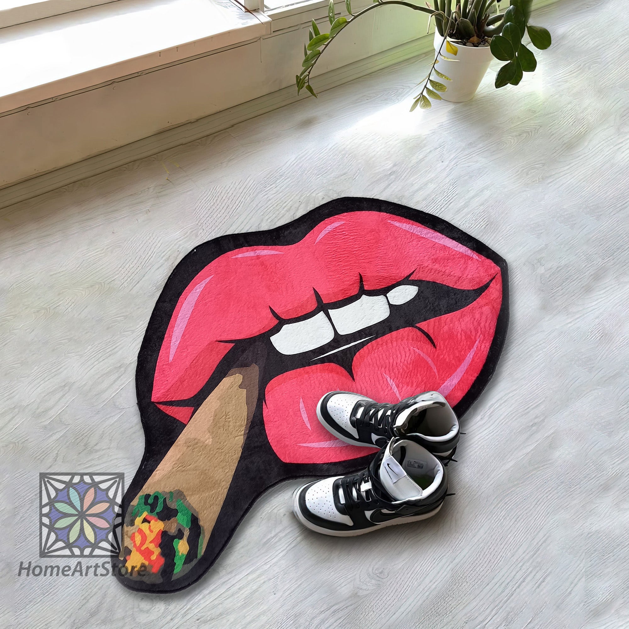 Lip Shaped Rug - Weed Carpet, Smoking Cigar Mat, and Marijuana Rug ...