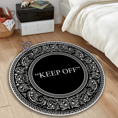 Keep Off Round Rug, Sneaker Room Carpet, Brand Mat, Sneakerhead Decor, Keepoff Carpet