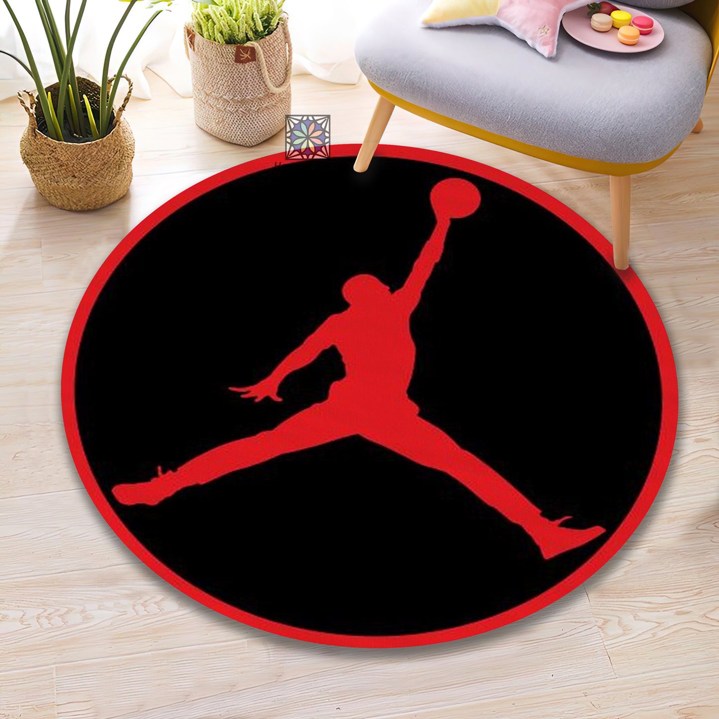Red Jump Man Rug, Sneaker Room Mat, NBA carpet, Air Jordan Decor, Michael Jordan Rug, Basketball Lover Gift