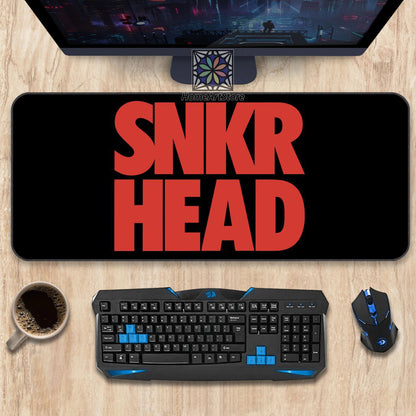 Sneakerhead Text Desk Mat, Black and Red Sneaker Mouse Mat, Extra Large Desk Pad, Sneaker Fan Mouse Pad